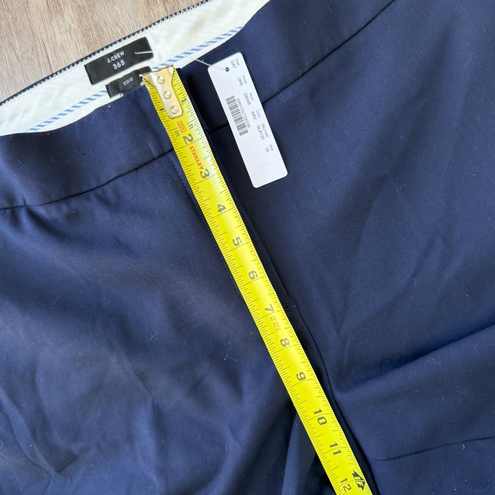 NWT J.Crew 365 Edie Wide Leg Trousers Navy Blue Women's Size 16 Office Career - Picture 6 of 10